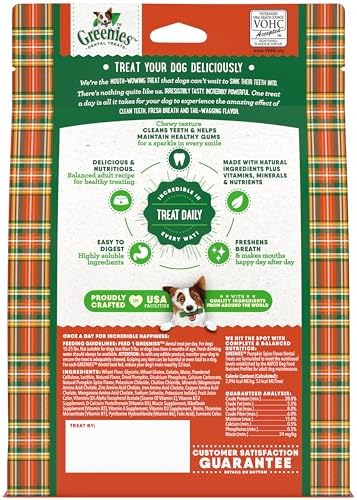 Greenies Pumpkin Spice Flavor Petite Size, Veterinarian-Recommended for Dental Care, Dog Treat Chews, Limited Edition, 12 oz., Pouch (20 Treats)