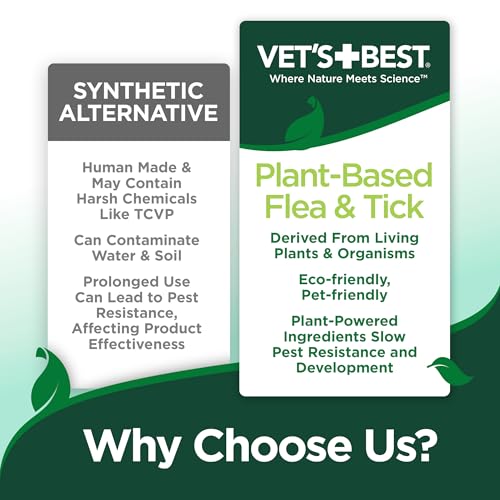Vet’s Best Indoor Flea and Tick Spray – Dog Flea and Tick Treatment for Home, Plant-Based Formula with Natural Oils, Kills Fleas, Eggs & Ticks on Contact, Made in USA, 32 oz