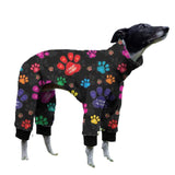 Cnkwei Dog Pajamas Medium Large Dog Paw Printed Greyhound Pajamas Jumpsuit Bodysuit