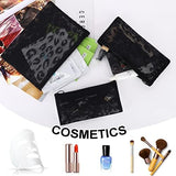12 Pieces Zipper Nylon Mesh Pouch, Mesh Cosmetic Bags Makeup Bags Pencil Case, Multipurpose Travel Bags for Cosmetic School Office Supplies and Travel Accessories (Black Lace, Assorted Sizes)