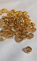 10 Stainless Steel Hair Beads for Loc Braids Twist and Natural Hair, Loc Beads, Dreadlock Hair Accessories, Loc Jewelry (8mm, Gold)