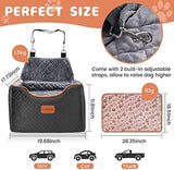 Memory Foam Pet Booster Seat with Washable Cover - Elevated, Anti-Slip for Small Dogs up to 35lbs, Seat Belt, Storage, Blankets
