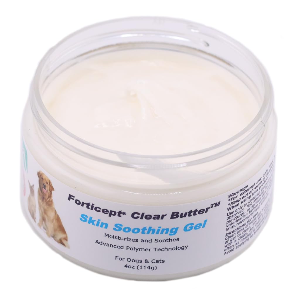 Forticept Clear Butter Dog Hot Spot Treatment Hydro Gel, Heals Dog Wound, Helps with Skin Yeast Infections, Ringworm, Insects Bites, Cuts, Rashes, Skin Allergy, 4 Ounces