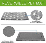 EMPSIGN Dog Bed Mat Dog Crate Pad Reversible (Cool & Warm), Machine Washable Dog Crate Mat, Kennel Pad for Dog Sleeping Mattress for Large Medium Small Dogs, Grey