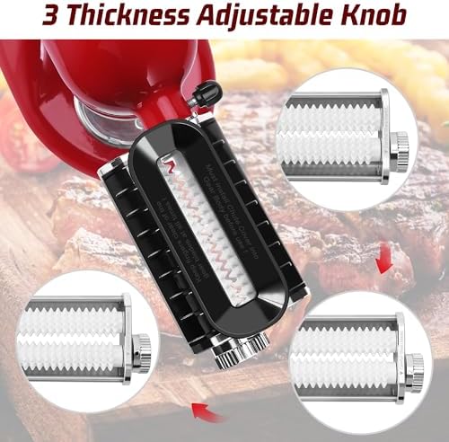 Adjustable Thickness Meat Tenderizer Attachment for Kitchenaid Stand Mixers, Meat Tenderizer Tool, Steak Cuber Processor Accessories for Kitchen aide,Dishwasher Safe