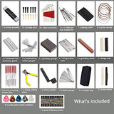 72PCS Guitar Tool Kit，Professional Guitar Repairing Maintenance Tool Kit with Guitar Strings Picks Bridge Pins Gauge Guitar Accessories Gift for Acoustic Guitar Electric guitar Ukulele Bass Banjo
