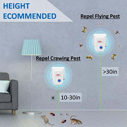 Merratric Ultrasonic Pest Repeller 6 Pack Electronic Ultrasonic Pest Repellent Indoor Plug in Pest Control Ultrasonic Repellent for Mice Cockroach Spider Ant Mosquito Bug Insect