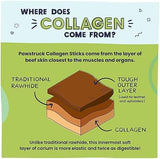 Pawstruck Natural Large 12" Beef Collagen Sticks for Dogs – Long-Lasting Rawhide Alternative, High Protein Treats with Chondroitin & Glucosamine – 5 Pack