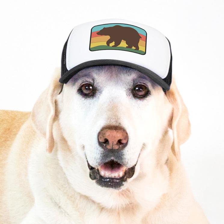 Nature Collection, PupLid Trucker Hats for Dogs (Large) Premium Stylish Sun Protection for The Modern Dog - Adjustable for Secure Comfortable Fit on Active Dogs (Black, Bear)
