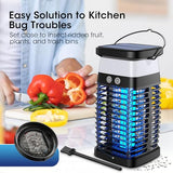 Bug Zapper Outdoor, 4200V Highly Effective Mosquito Zapper, Portable & Rechargeable Solar Bug Zapper with Night Light, Electric Cordless Fly Zapper, IP68 Waterproof Insect Zapper for Patio Porch