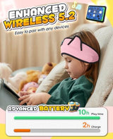 Kids Headphones, Headband Headphones for Children Baby & Toddlers, Bluetooth Toddler Headphones Wireless and Wired Playback 3.5 MM Jack for School, Stretchy & Comfy Travel Accessories