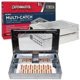 Catchmaster Pro Series Multi-Catch Mouse Trap 3-Pack, Humane Mouse Traps Indoor for Home, Rat Trap Outdoor with Replaceable Glue Boards, Pet Safe Pest Control, Live Trap for Garage & Shed
