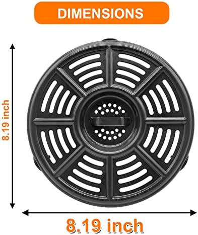 Air Fryer Replacement Parts for Ninja AF101 AF161 AF150 Air Fryer, 8.2'' Round Food Grade Air Fryer Grill Pan Grill Plate Crisper Plate Accessories Tray Rack Compatible Ninja Foodie Pressure Cooker