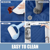 Smiry Waterproof Dog Blanket, Reversible Dog Bed Cover Pet Blanket, Soft Pet Couch Covers for Sofa Washable, Bed Couch Sofa Furniture Protector for Puppy Cat Kids (82"x120", Navy/Blue)