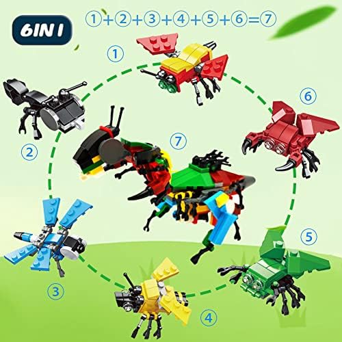 WODMAZ 24 Packs Insect Building Blocks, Insect Animals Building Toy for Easter Gifts Classroom Prizes, Goodie Bags Easter Basket Stuffers, Valentine Party Favor Toys Boys Girls