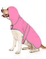 HDE Dog Raincoat with Clear Hood Rain Jacket Poncho for Small Medium Large Dogs Pink - 3XL