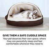 Furhaven 35" Round Memory Foam Dog Bed for Large/Medium Dogs w/ Removable Washable Cover, For Dogs Up to 50 lbs - Sherpa & Suede Snuggery - Espresso, 35-inch