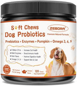 Probiotics for Dogs, Dog Probiotics for Digestive Health, Plus Pumpkin and Fish Oil, for Gut & Itchy, 120 Soft Chews