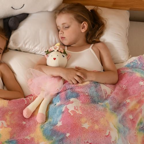 Unicorn Doll Stuffed Animal Toys for Girls - Ballerina Doll | Plush Carrier Bag | 3 Set Cloth Accessories, Kids Pretend Play Doll Pet Care, Birthday Gift for 3 4 5 6 Year Old Little Girl Unicorn Toys