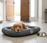 The Dog’s Bed Utility Waterproof Dog Bed for Medium Dogs, Grey - Washable Durable Indoor Outdoor Dog Bed, Tough Oxford Fabric, Removable Cover, Crate Car Kennel Travel Bed