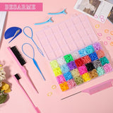 BESARME 28 Colors Rubber Bands for Hair with 7 Hair Styling Tools, 2100 Pcs Colorful Elastic Hair Ties Ponytail Holders Hair Accessories for Girls Baby Toddler Christmas Gifts