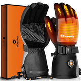 MewaMaA Heated Gloves for Men Women 7.4V Battery 22.2WH Rechargeable Heated Ski Gloves Touchscreen Waterproof Electric Heated Gloves for Winter Outdoor Work Skiing Hiking Camping Raynaud (M)