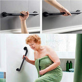 2 Pack 24 Inch Black Shower Grab Bars, ZUEXT Stainless Steel Bathroom Wall Grab Bar Handle, Shower Balance Bar, Safety Hand Rail Support,Handicap Elderly Senior Assist Bath Grab Handle(1.25" Diameter)