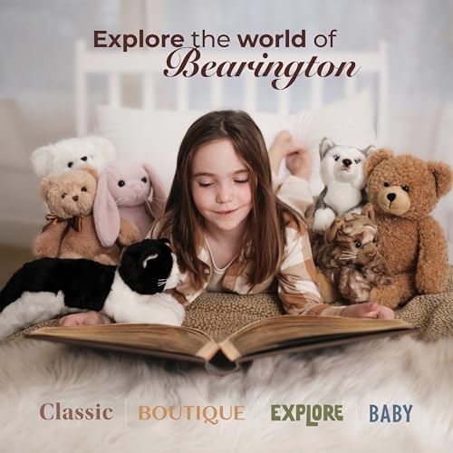 Bearington Collection Lil' Socks Cat 8 Inch Stuffed Animals Stripped Cat Plush Toy - Stuffed Cats That Look Real - Plushies for Kids