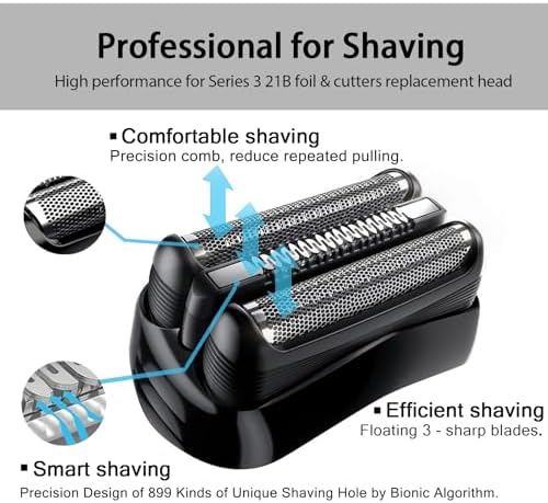 2Pack 21B S3 Electric Replacement Shaver Head Accessories for Series 3 Shaving Razor Head, Suitable for Braun S3 3040s 3000s 3050cc 3010s 3070cc 3080s 3090s 310s 3020s 330s 380s-4, 3090cc Etc