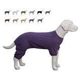 Lovelonglong Ribbed Dog Pajamas Cotton Knitted Dog Jumpsuits 4 Legged All Season Warm Pet Bodysuits for Large Medium Small Dogs Purple 3XL