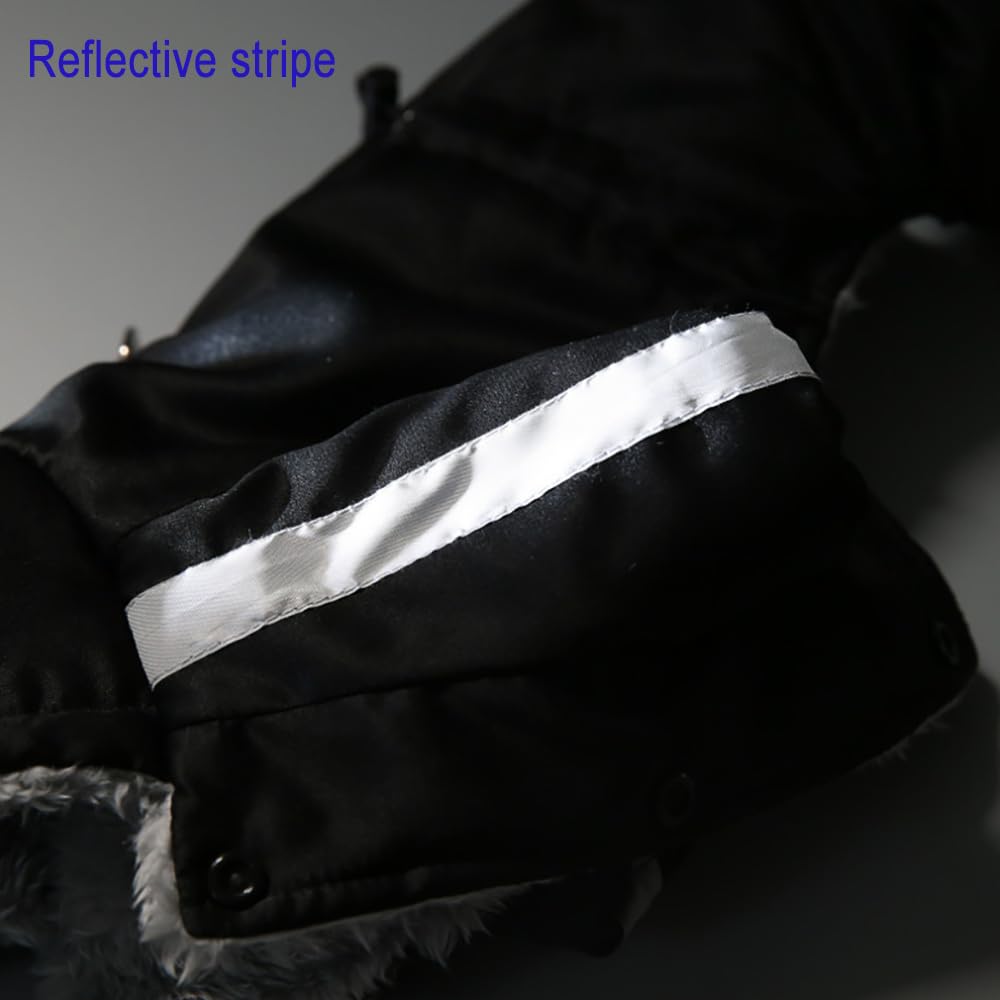 Izefia Dog Coat Pet Apparel Jumpsuit Windproof Cold Weather Coat 4 Legs Sports Jacket Warm Winter Thick Clothes Snow Proof Coat Cotton Dog Coat for Small Dog Medium Dog Cat Black XXL