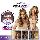 Sensationnel What lace 13x6 Wigs - glenna lacefrontal hand tied glueless synthetic with natural density preplucked hairline (1B OFFBLACK)