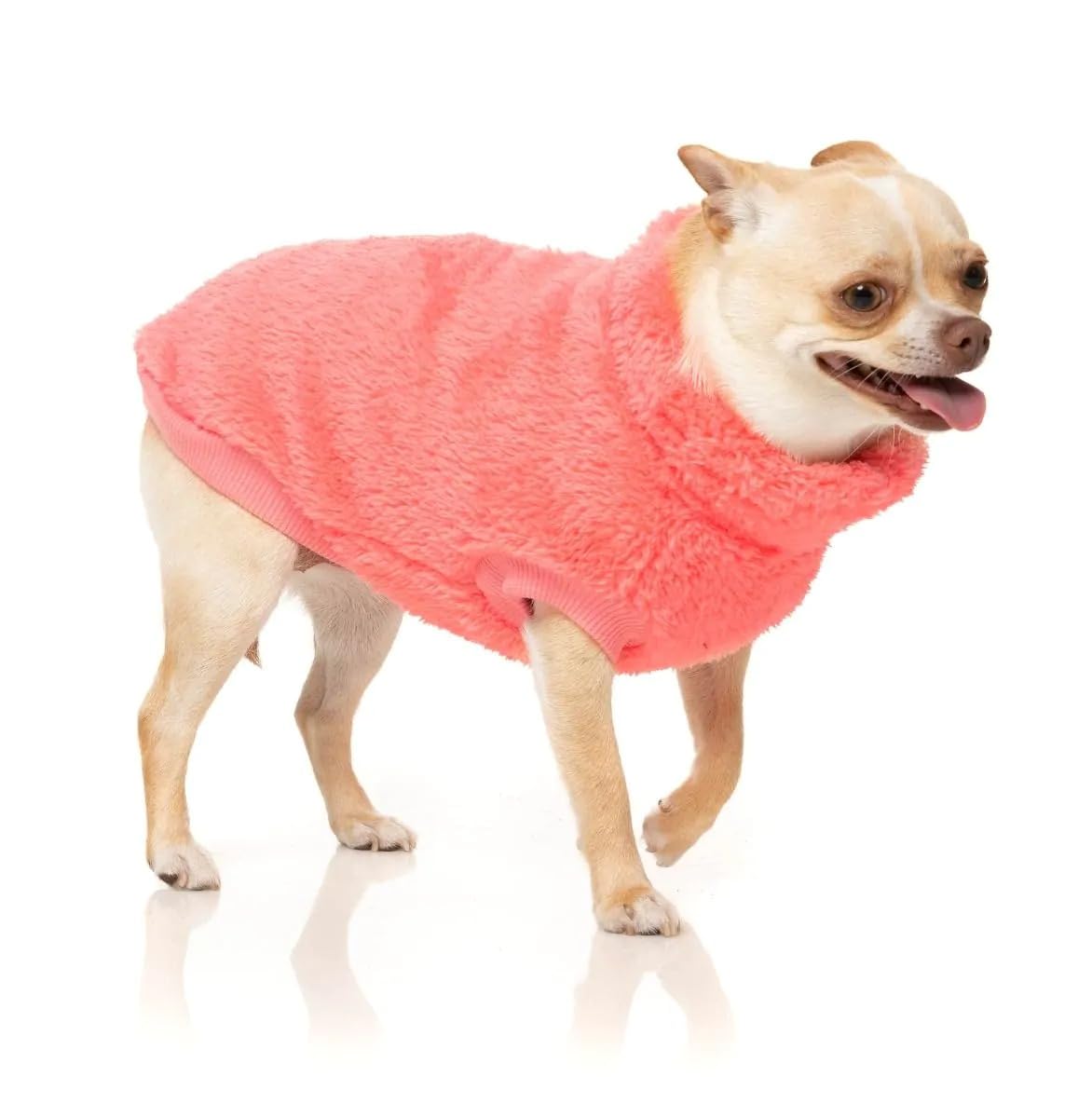 FuzzYard Turtle Teddy Super Soft Sweater Turtle Neck for Dogs with Drawstring (Peach, Size 2)