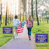 Kamala Harris Yard Sign,18x12In Harris Waltz 2024 Double-Sided Kamala Harris For President Yard Signs With H-Stakes Political Voted For Democratic Sign For Outdoor Garden Lawn Parade Rally Decoration