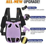 Pawaboo Pet Carrier Backpack, Adjustable Pet Front Cat Dog Carrier Backpack Travel Bag, Legs Out, Easy-Fit for Traveling Hiking Camping for Small Medium Dogs Cats Puppies, Small, Purple