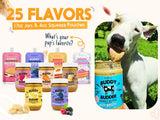 Bow-Wow Blueberry (probiotic + prebiotic) + Cranberry Canine (hip + joint) BUDDY BUDDER, 100% Natural Dog Peanut Butter, Healthy Peanut Butter Supplements, Made in USA (17oz jars)
