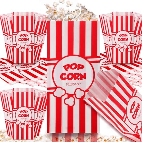 Poppy's Paper Popcorn Bags - 1000 1oz Concession-Grade Bags, Popcorn Machine Accessories for Popcorn Bars, Movie Nights, Concessions