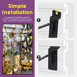 Swpeet 20Pcs 6 Inch Heavy Duty Slatwall Hooks Assortment Kit, Slatwall Accessories Slatwall Panel Hooks Garage Organization Slat Wall Hooks Pegboard Gridwall Hooks Display Hooks for Retail Black