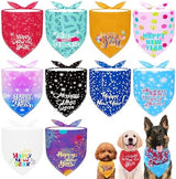 10PCS Dog Bandanas Happy New Year for Large Breed Dog XL XXL Kerchief Triangle Bibs Head Scarves for Boys and Girls Grooming Costume