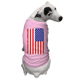 Distressed American Flag Dog Shirt (Pink, X-Small)