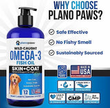 Omega 3 Fish Oil for Dogs - Better Than Salmon Oil - Dog Fish Oil Supplement to Reduce Shedding & Itching - Supports Joints, Brain, and Heart Health - Skin and Coat Supplement - Liquid Fish Oil