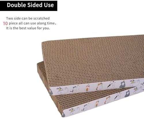 10 Packs cat Scratch pad Reversible Scratcher Cardboard for Indoor Cats Sleep Play and Grind Claws