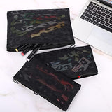 12 Pieces Zipper Nylon Mesh Pouch, Mesh Cosmetic Bags Makeup Bags Pencil Case, Multipurpose Travel Bags for Cosmetic School Office Supplies and Travel Accessories (Black Lace, Assorted Sizes)
