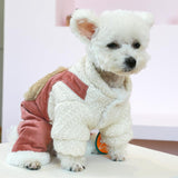 Dog Winter Warm Denim Jumpsuit Puppy Wool Lining Sweater Shirt Jeans Overalls Dog Stylish Cute One-Piece Outfit Pet Comfortable Soft Clothes Costume for Small Dogs