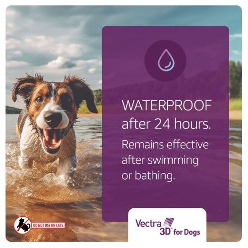 Vectra 3D for Dogs Flea, Tick & Mosquito Treatment & Prevention for Medium Dogs (21 – 55 lbs) , 6 month supply