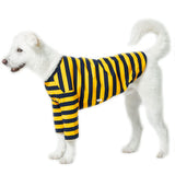 Lucky Petter Dog Cotton Shirts for Small and Large Dogs Rugby Striped T-Shirts Soft Breathable Dog Shirt pet Clothes (5X-Large, Yellow/Navy)