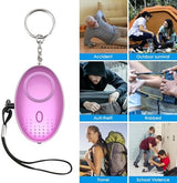 AMIR Safety Keychain Set for Women, Wristlet Strap Keychain with Personal Alarm and Pom Pom Accessories Kit, Gifts for Women and Girls (Purple)