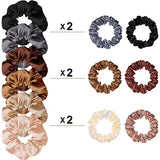 WILLBOND 24 Pieces Satin Hair Scrunchies Bulk Silk Elastic Hair Bands Ropes Ponytail Holder for Women Girls Accessories Decorations(Vintage Colors)