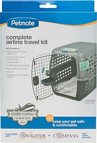 Petmate Vari Dog Kennel - Portable Dog Carriers & Crates for Large Dogs, Airline-Friendly, Durable Plastic, Pet Carrier For Home and Travel, 36 Inches, Taupe and Black, With Travel Kit