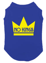 No Kings - Mass Political Protest Crown Dog Shirt (Royal Blue, Large)